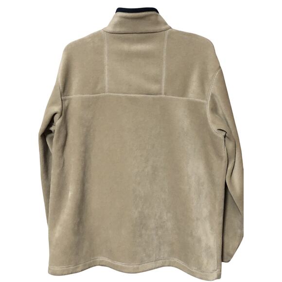 Mens Ivy Crew Fleece Coat Jacket Khaki Navy Zip Pockets Size M - Picture 3 of 8